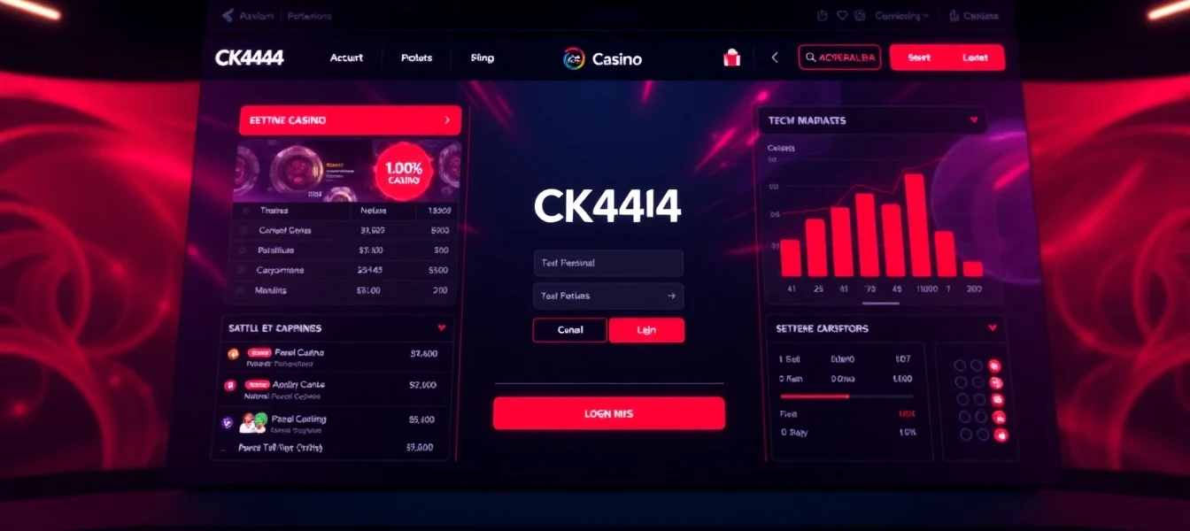 Engaging CK4444 com login screen displaying user interface with prominent branding, inviting players to access online gaming and casino features seamlessly.