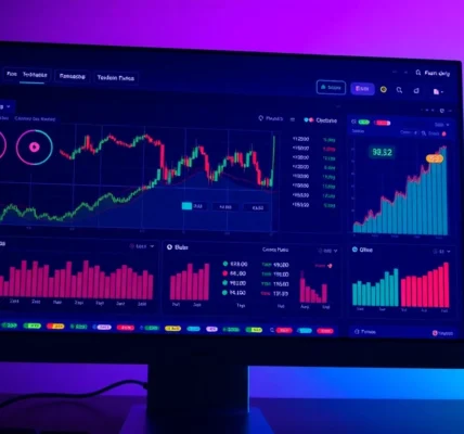 Illustration of the aicoin官网 platform with dynamic crypto charts and real-time data analysis on a modern device for investment monitoring.