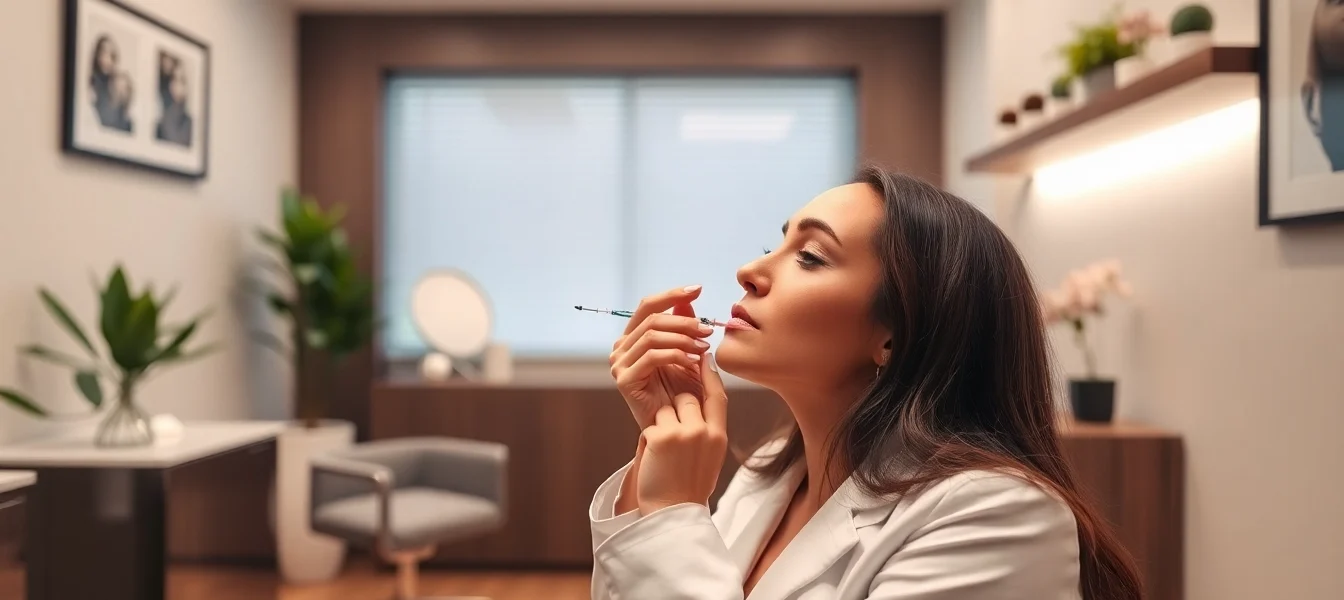 Botox Behandlung in Zürich: Facharzt führt präzise injektion in modernes Schönheitszentrum aus.