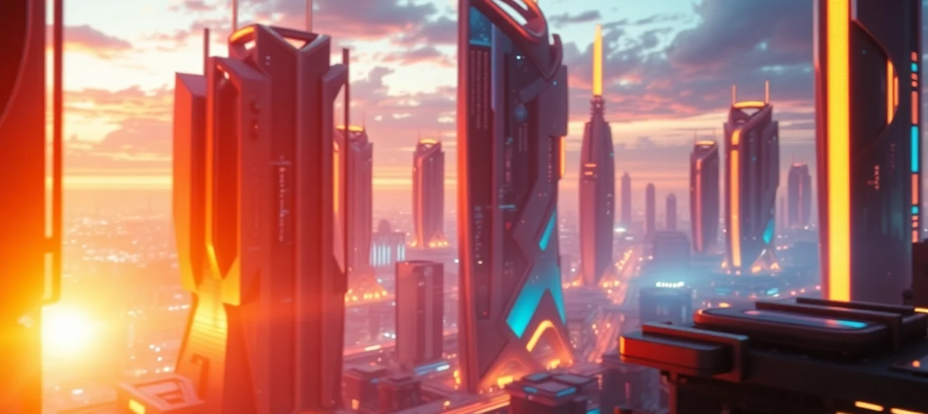 Showcase a dynamic scene generated by an ai image generator no restrictions, featuring a vivid, futuristic city with detailed buildings and glowing lights, emphasizing creative freedom and high-quality visuals for digital artists.