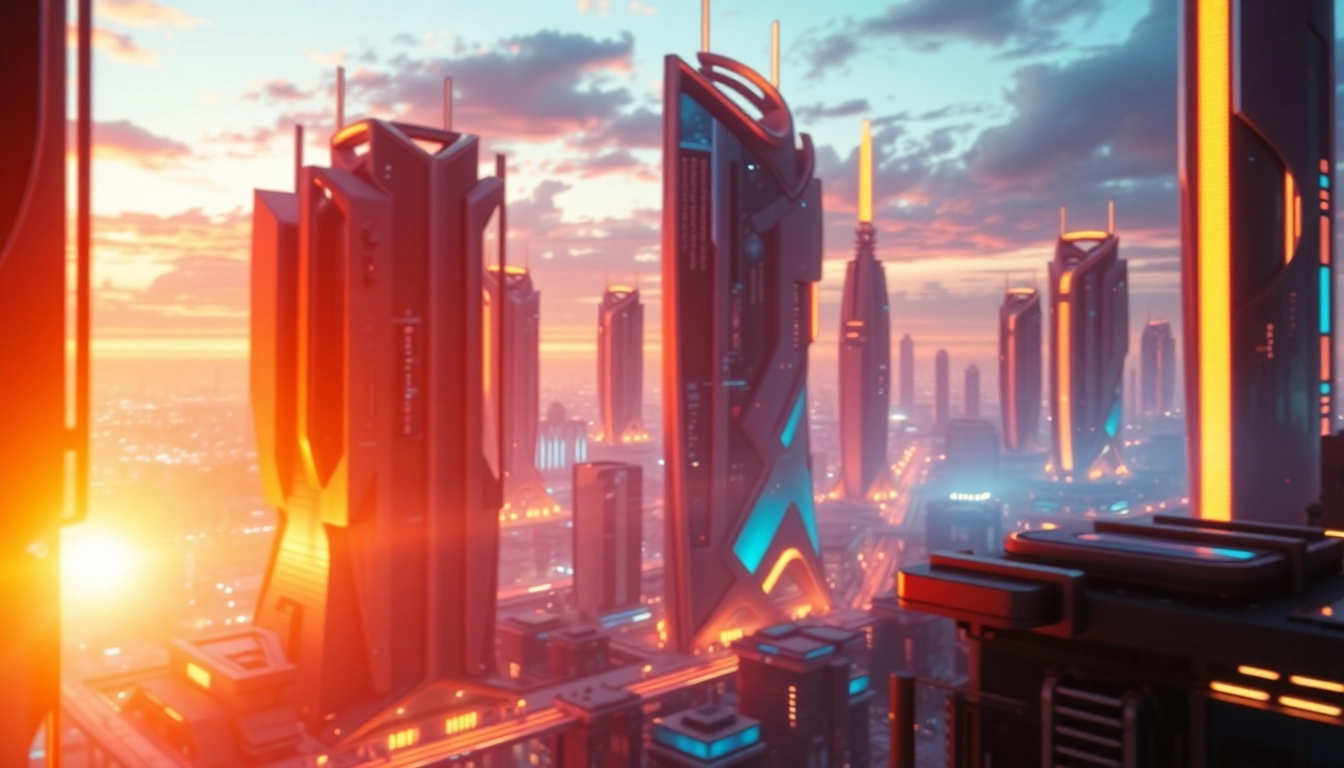 Showcase a dynamic scene generated by an ai image generator no restrictions, featuring a vivid, futuristic city with detailed buildings and glowing lights, emphasizing creative freedom and high-quality visuals for digital artists.